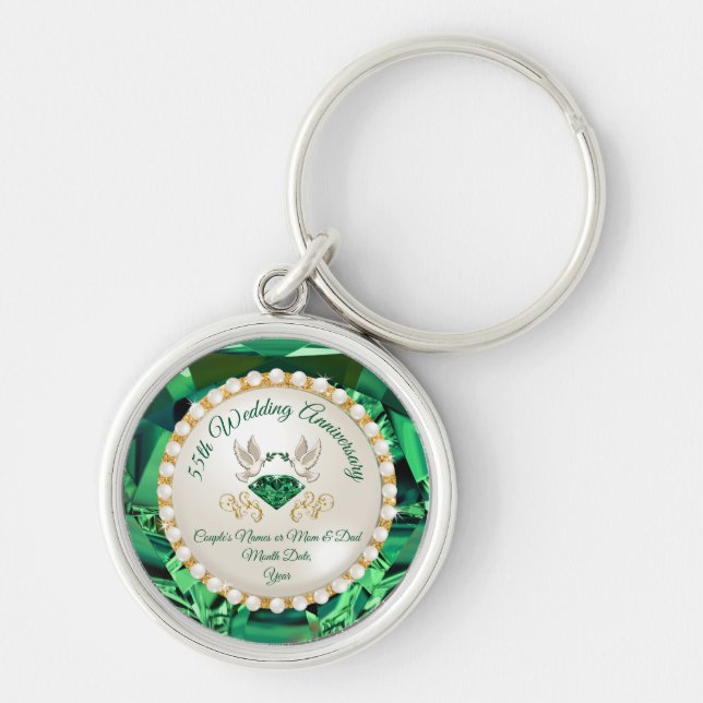 Preiswertes Geschenk zum 55. Jubiläum für Ehefrau, Schlüsselanhänger (Vorne)