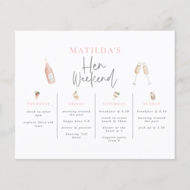 preiswertes Watercolor Cocktail Champagner Flyer (Vorne)