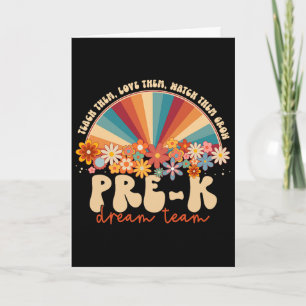 Prek Dream Team Retro Groovy Regenbogen Zurück zur Karte