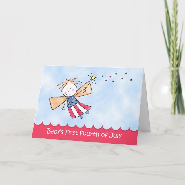 Premier 4 juillet pour bébé, Carte de voeux pour l (Devant)
