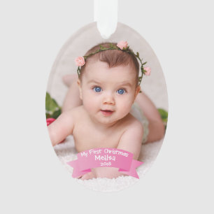 Premier acrylique de photo de Noël de bébé