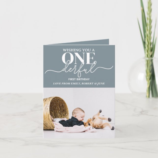 Premier anniversaire Carte de typographie (Devant)