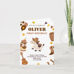 Premier anniversaire de rodéo pour enfants carte p