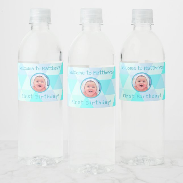 Premier anniversaire du bébé garçon | Étiquette d' (Bouteilles)