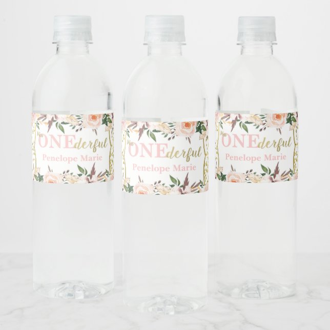 Premier anniversaire Étiquettes d'eau de fête, Boh (Bouteilles)