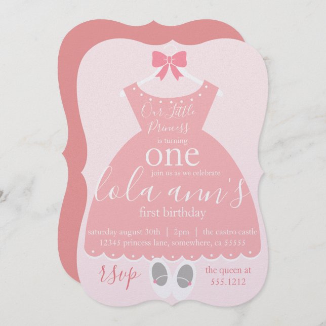 PREMIER ANNIVERSAIRE INVITATION (Devant / Derrière)