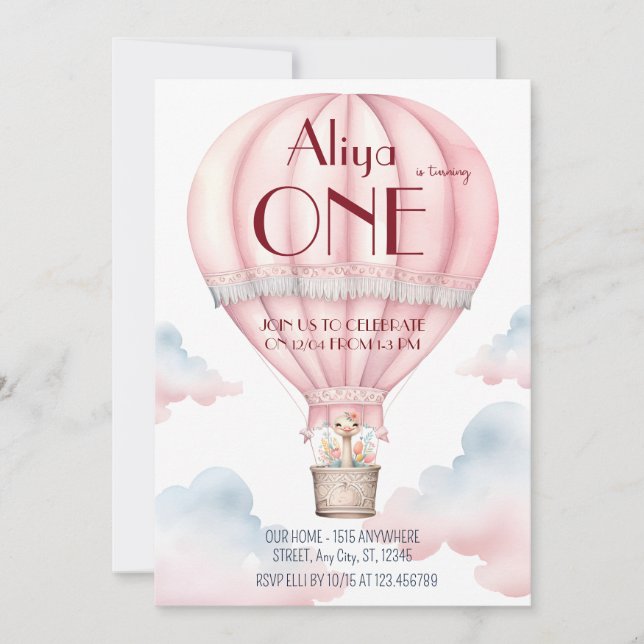 Premier anniversaire Invitation Dream monde (Devant)