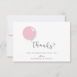 Premier anniversaire Merci de ballon rose