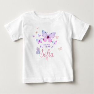 Premier anniversaire papillon fille 1er T-shirt ro