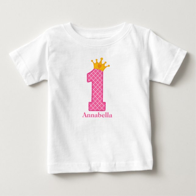 Premier Anniversaire Princesse Tshirt Personnalisé (Devant)