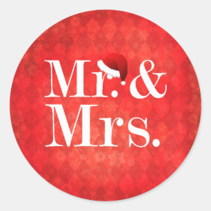 Premier autocollant de Noël de couple