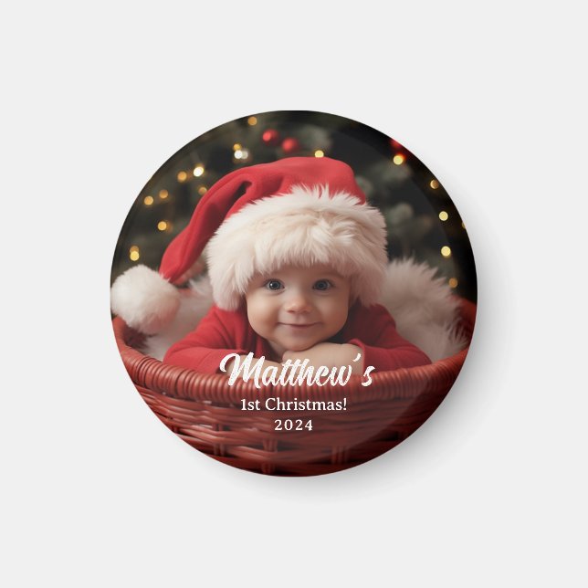 Premier bébé Famille de Noël Magnet personnalisabl (Devant)