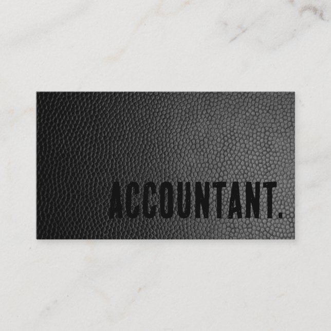 Premier Black Imitats Leather Accountant Visitenkarte (Vorderseite)