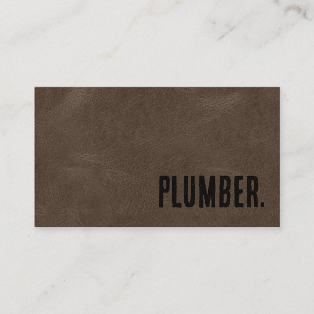 Premier Brown Faux Plumbers en cuir Carte de visit (Devant)
