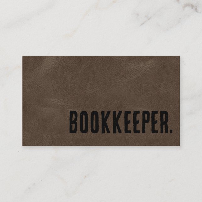 Premier Brown Imitats Leather Bookkeeper Visitenkarte (Vorderseite)