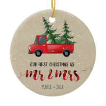 Premier cadeau de Noël marié ornement personnalisé