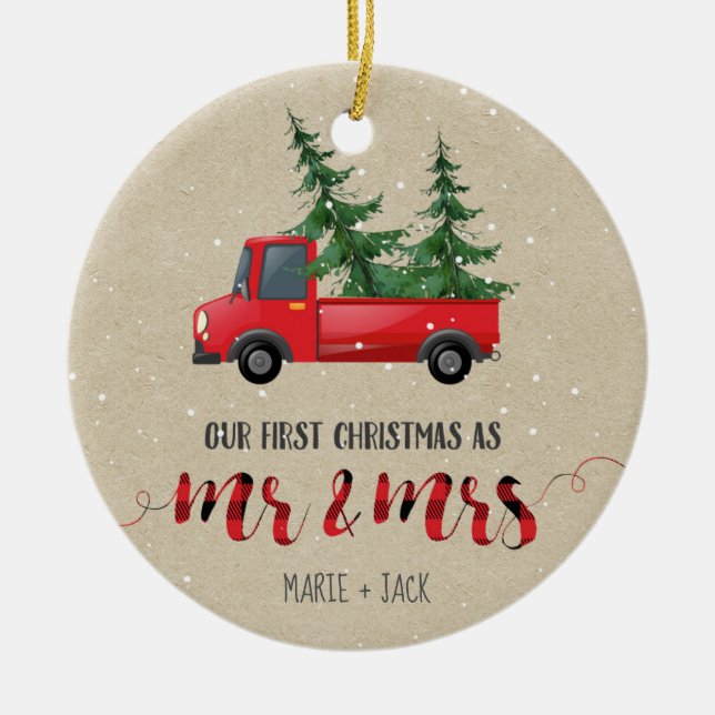Premier cadeau de Noël marié ornement personnalisé (Devant)