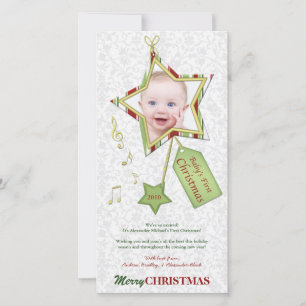 Premier Carte photo de Noël de Star Baby unique