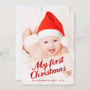 Premier Carte photo de Noël du bébé