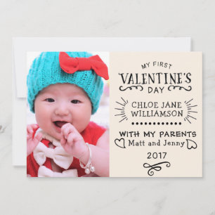 Premier Carte photo de Saint Valentin pour bébé