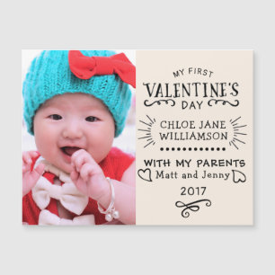 Premier Carte photo magnétique Valentin pour bébé