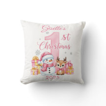 Premier Coussin de Noël de la petite fille
