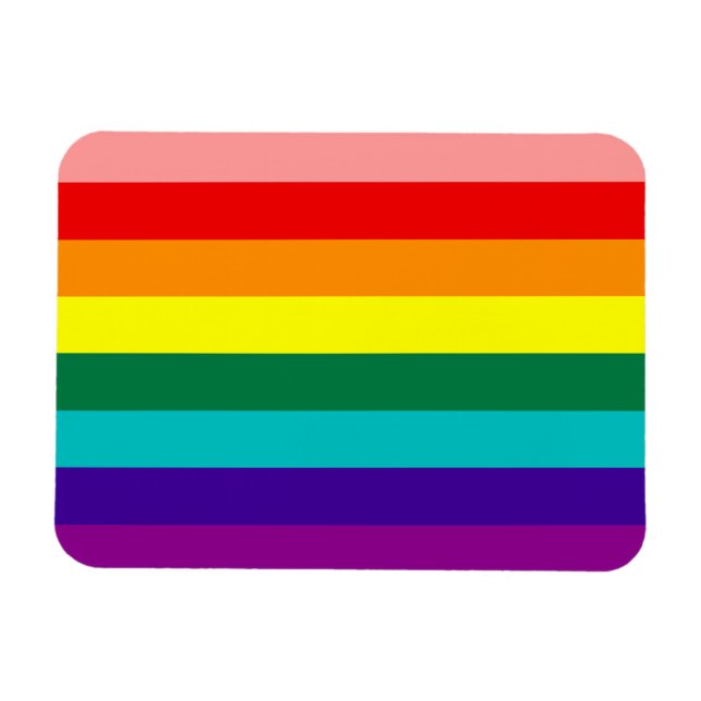 Premier drapeau Gay pride arc-en-ciel Magnet Premi (Horizontal)