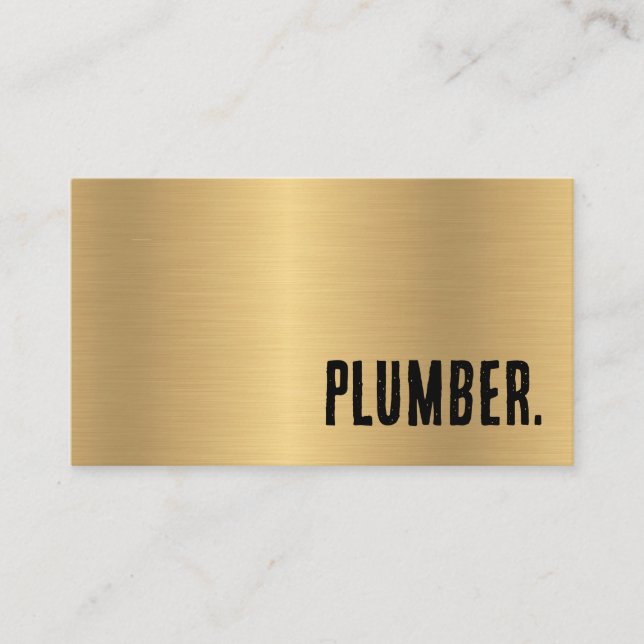 Premier Imitats Gold Metallic Plumber Visitenkarte (Vorderseite)