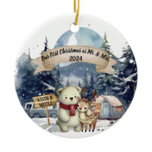 Premier joli Noël Nouveau-marié Keepsaké Ornement