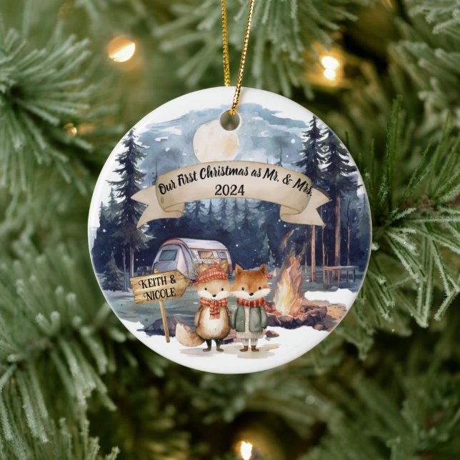 Premier joli Noël Nouveau-marié Keepsaké Ornement (Arbre)