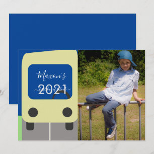 Premier jour de l'école Bus Jaune Carte photo de s