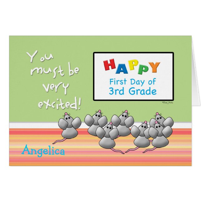 Premier jour des souris mignonnes de 3ème (Devant horizontal)