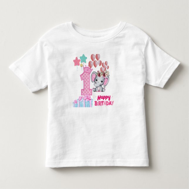 Premier Joyeux T-shirt anniversaire pour bébé (Devant)