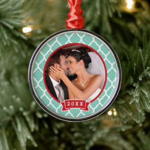 Premier Mariage de Noël Keepsaké Ornement photo