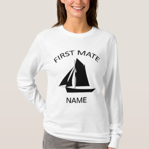 Premier Mate Nom du marin Dames Blanc LS T-Shirt
