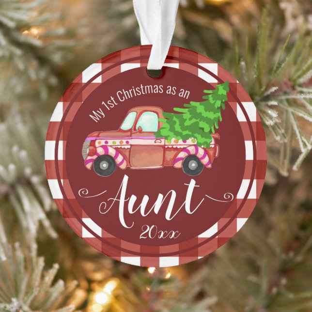 Premier Noël avec une photo de Camion rouge tante (Arbre)