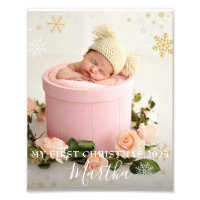 Premier Noël Baby Girl Snowflake Cadre photo