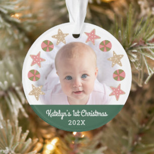 Premier Noël Baby Photo Gingerbread Girl Green