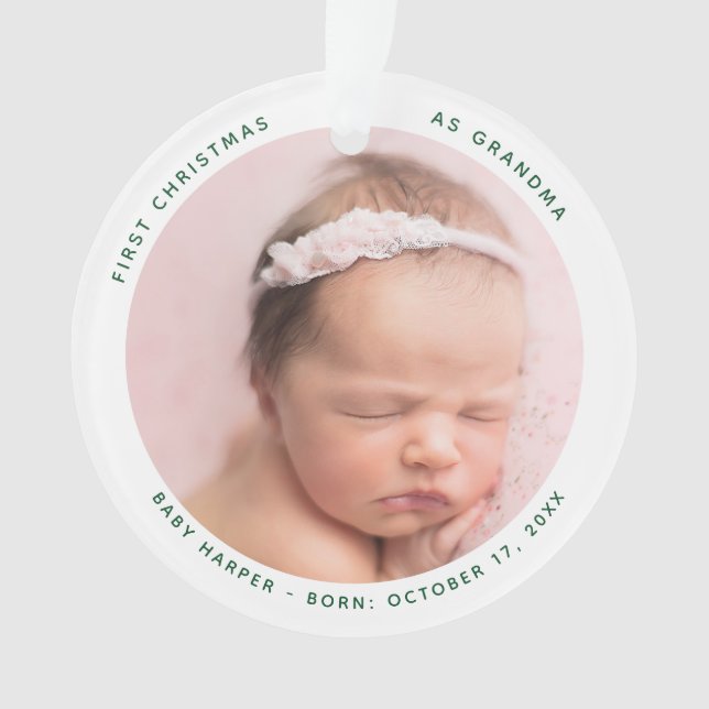 Premier Noël Baby Photo Grand-mère Keepsaké (devant)