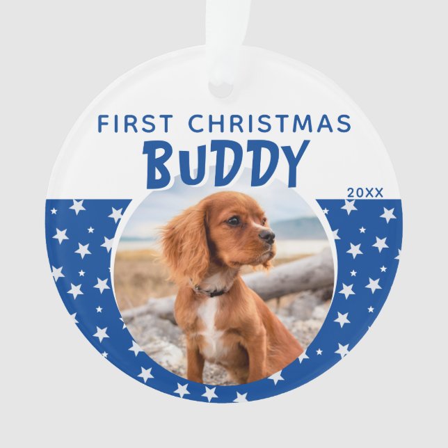 Premier Noël Blue Star Motif Chien Chien Chien Chi (devant)