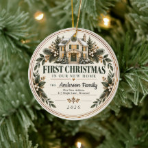Premier Noël dans notre nouvel ornement de maison