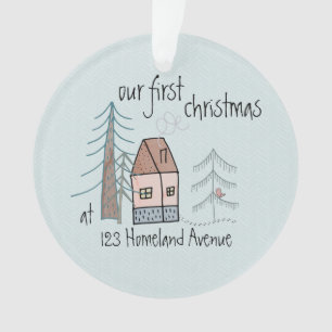 Premier Noël dans une nouvelle maison Cute Doodle