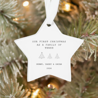 Premier Noël de bébé/Ornement étoile pour famille