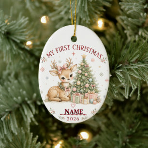 Premier Noël de bébé ORNEMENT PHOTO MONOGRAMME