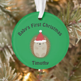 Premier Noël de Noël mignon Père Noël Hérisson