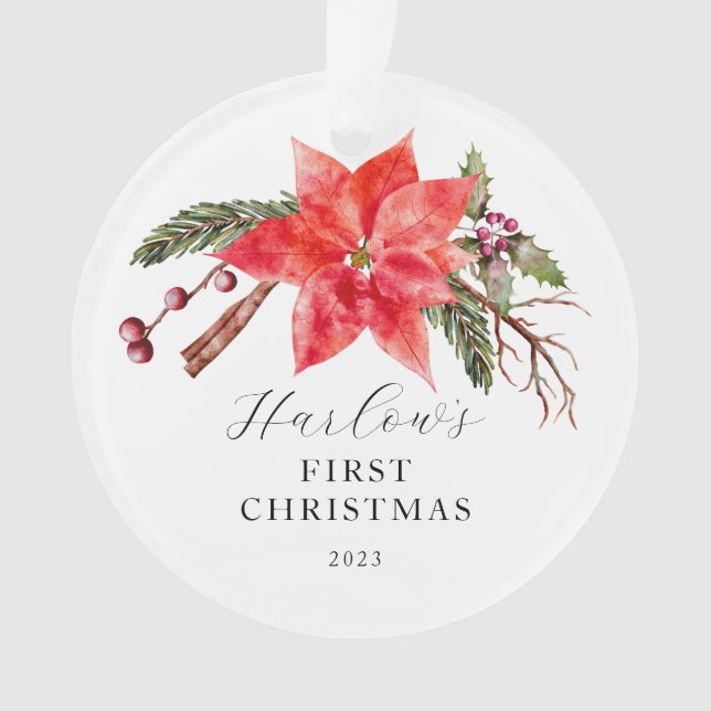 Premier Noël du bébé Poinsettia (devant)