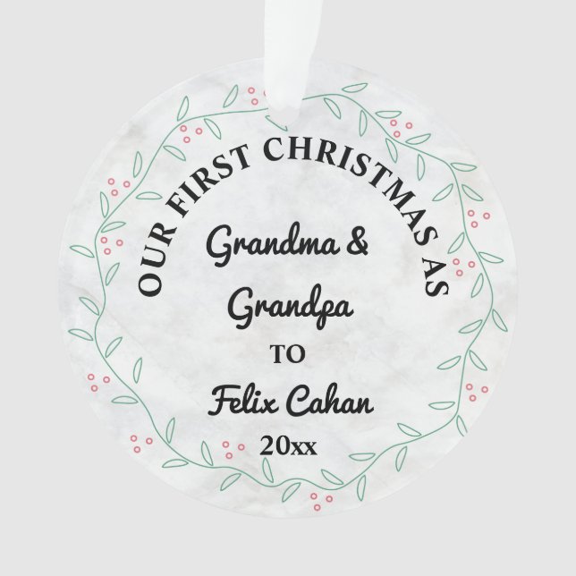 Premier Noël en grand-mère et grand-père Photo per (devant)
