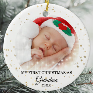 Premier Noël En Grand-Mère Photo Ornement En Céram