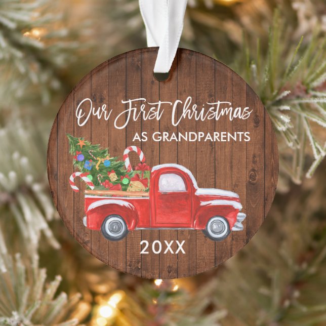 Premier Noël en grand-parents Bois Truck Candy (Arbre)