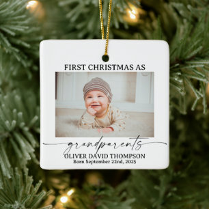 Premier Noël en grand-parents Ornement photo